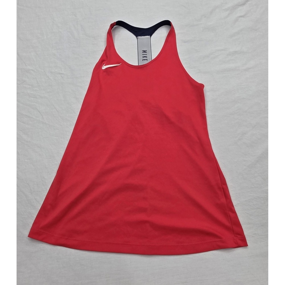 Nike Soccer Red Blue Strap Women's Athletic Tank Top Size Medium